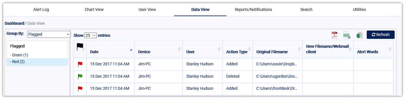 InterGuard - Filter File Activity Logs