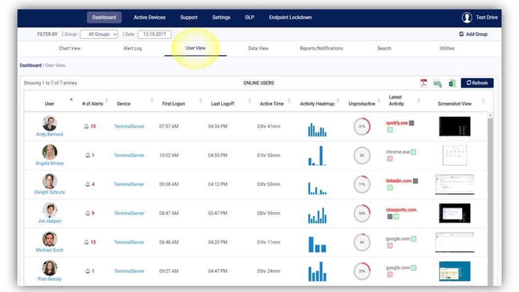 Real Time Monitoring of Employee Computer Screens